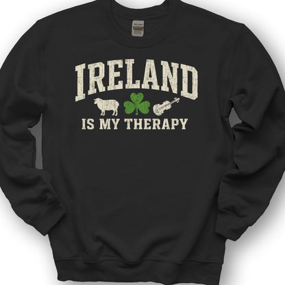 Ireland Is My Therapy Sweatshirt - Black