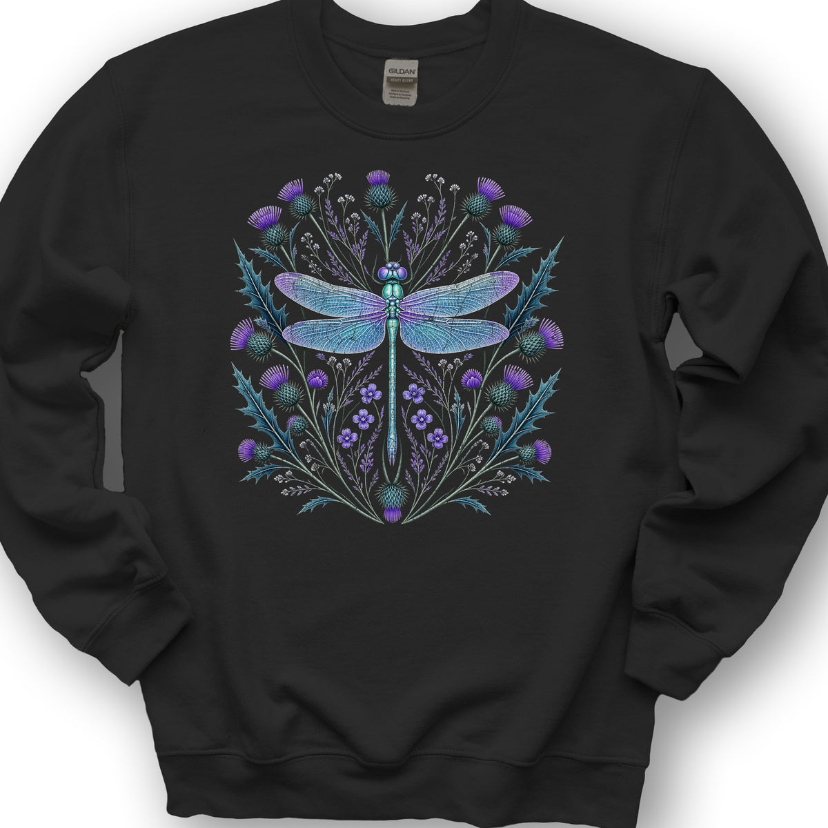 Dragonfly Thistle Sweatshirt - Black