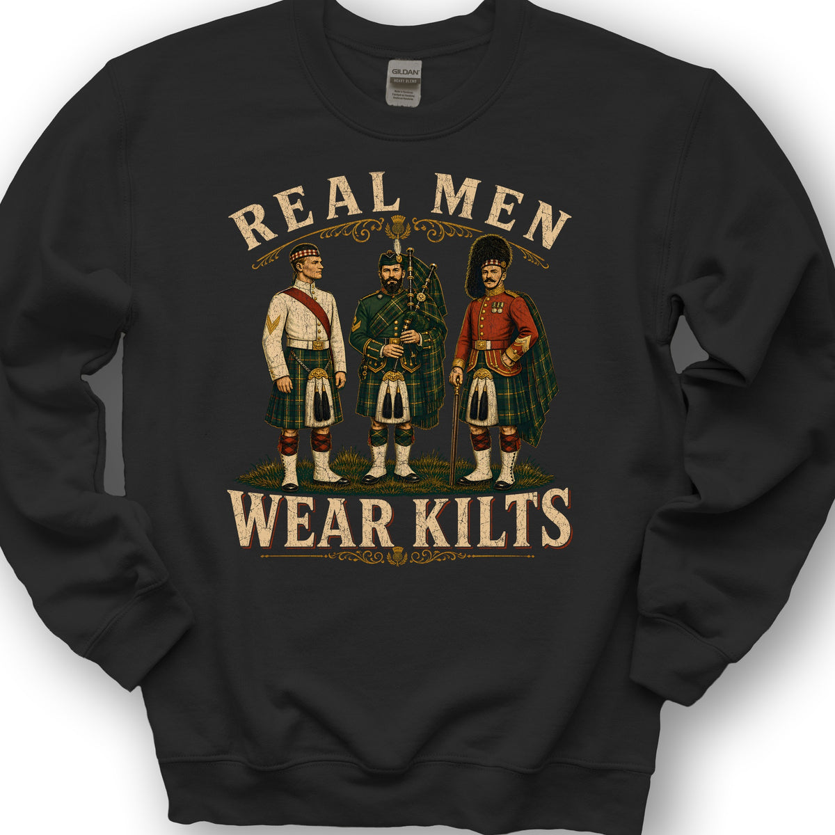 Real Men Wear Kilts Sweatshirt - Black