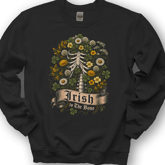 Irish To The Bone Floral Sweatshirt - Black