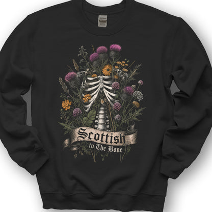 Scottish Bone Bouquet Sweatshirt - Black