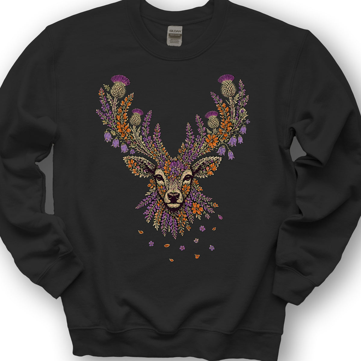 Floral Stag Sweatshirt - Black