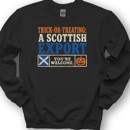 Trick Or Treat Scottish Sweatshirt - Black