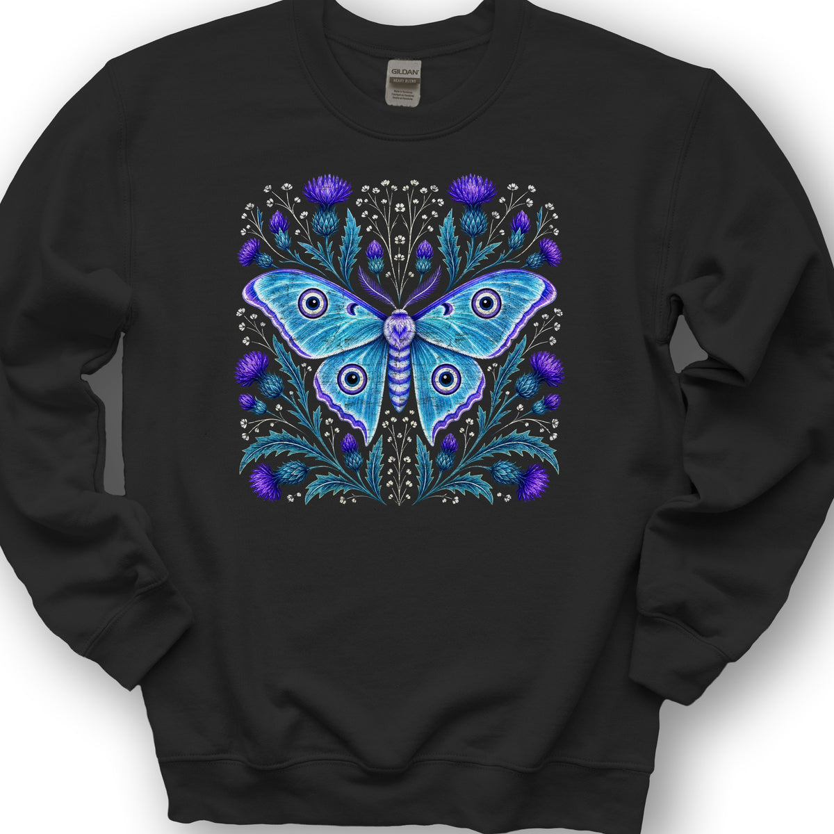 Emperor Moth Thistle Sweatshirt - Black