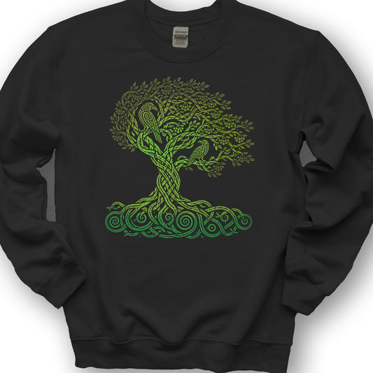 Celtic Raven Tree Sweatshirt - Black