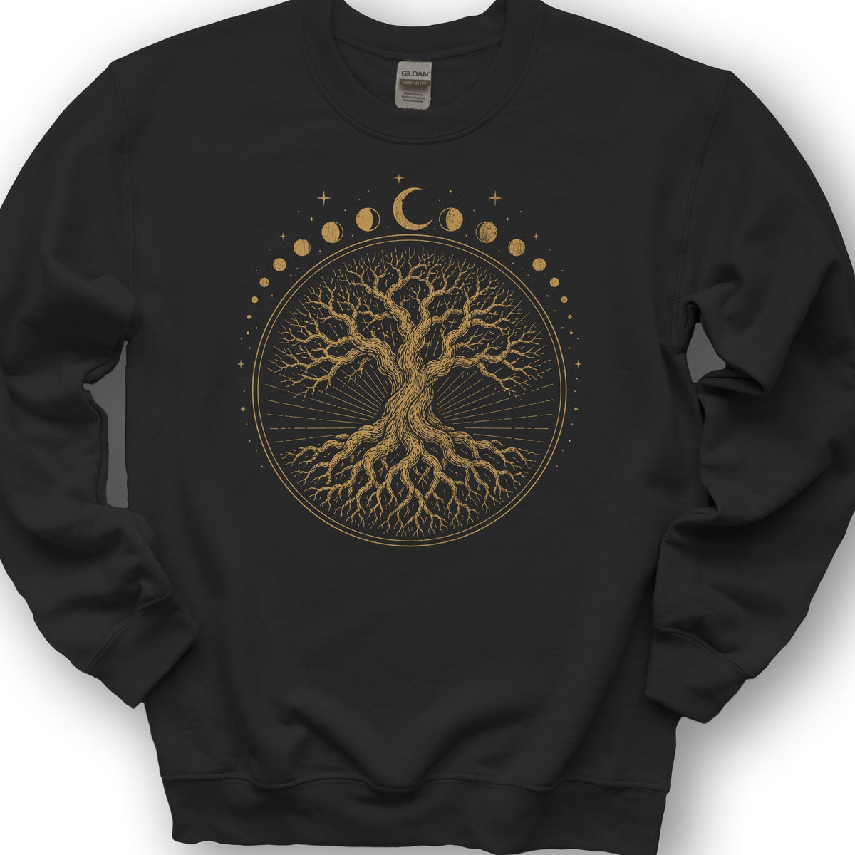 Moon Phase Tree Sweatshirt - Black