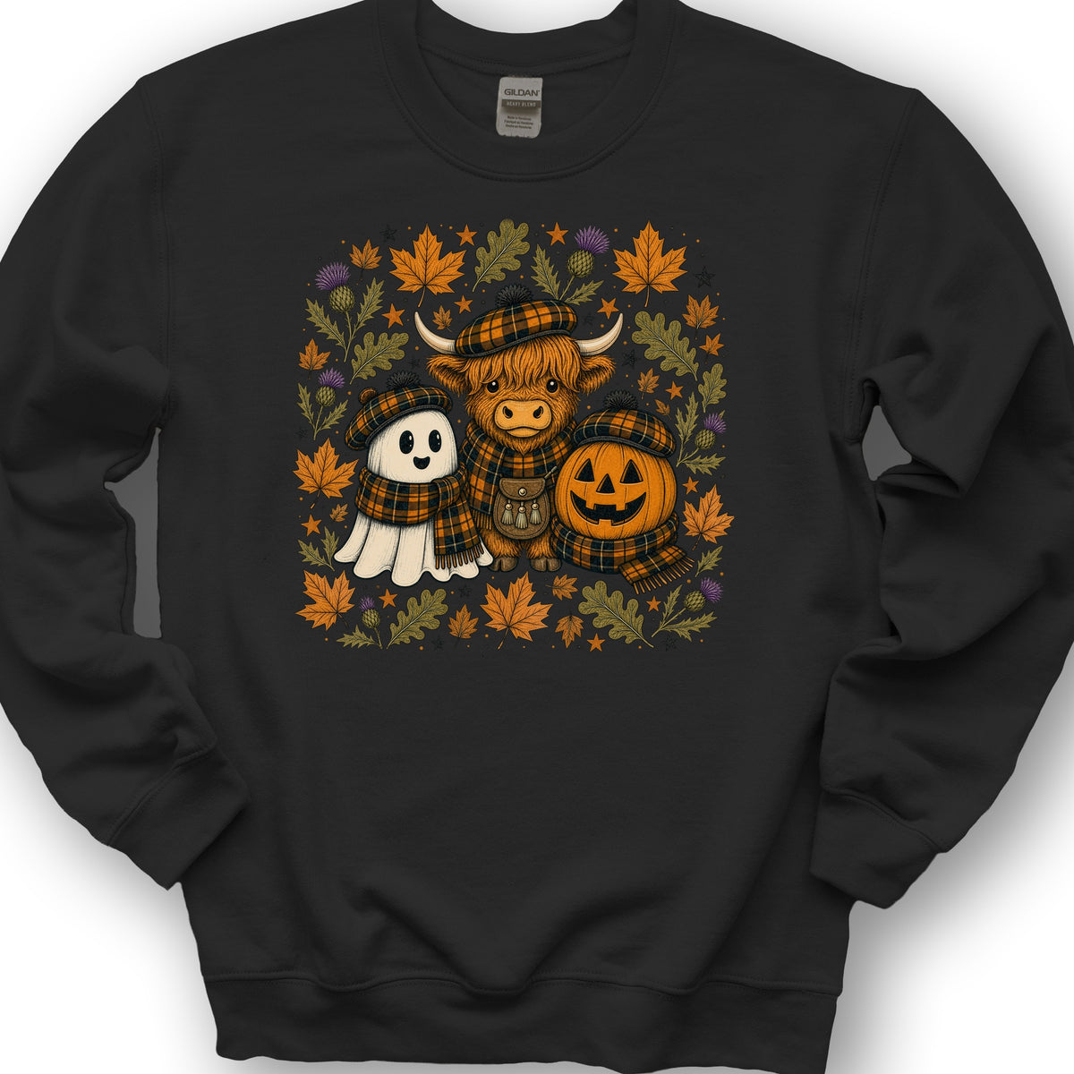 Autumn Plaid Trio Sweatshirt - Black