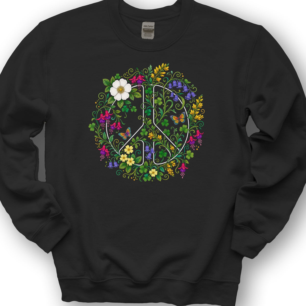 Floral Irish Peace Sweatshirt - Black