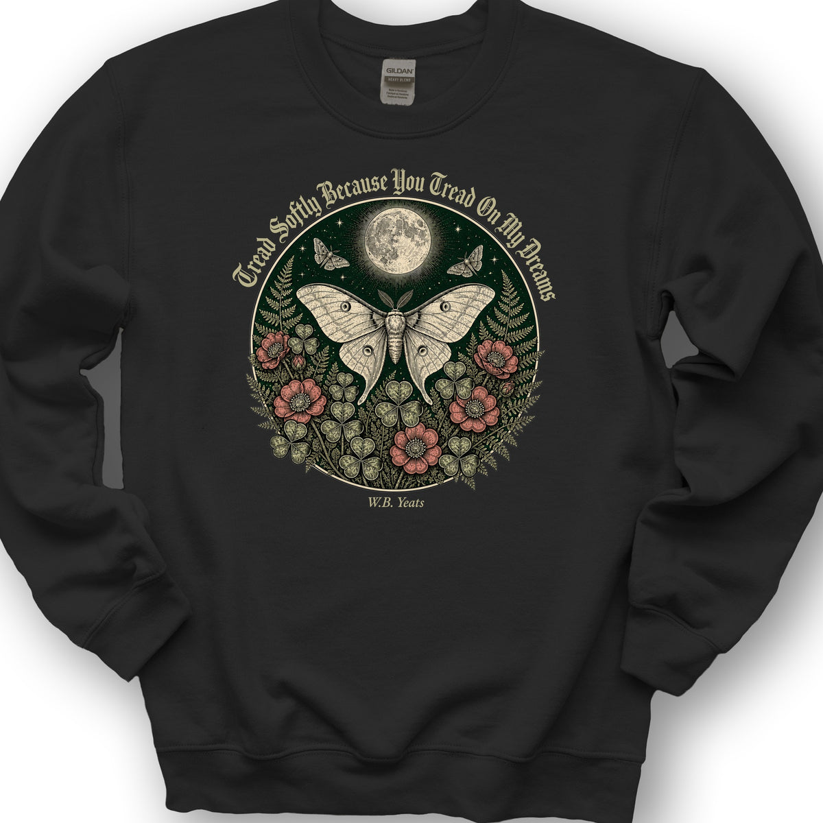 Yeats Moon Moth Sweatshirt - Black