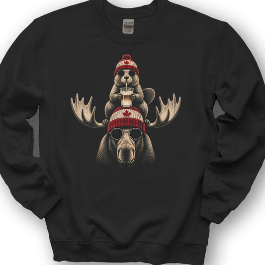 Beaver Moose Canada Sweatshirt - Black