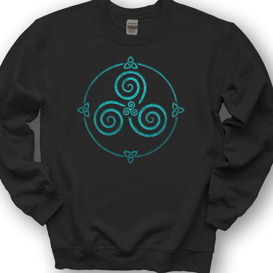 Celtic Triskele Spiral Sweatshirt - Black