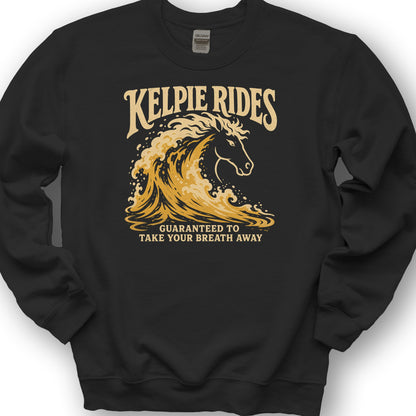 Kelpie Rides Retro Sweatshirt - Black