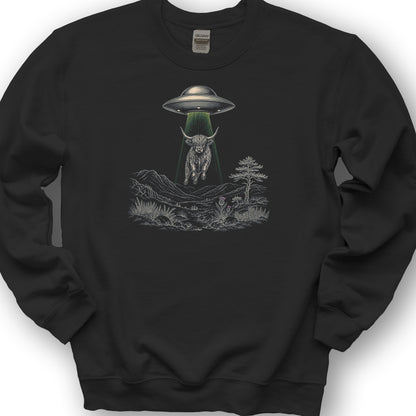 Highland Coo UFO Sweatshirt - Black