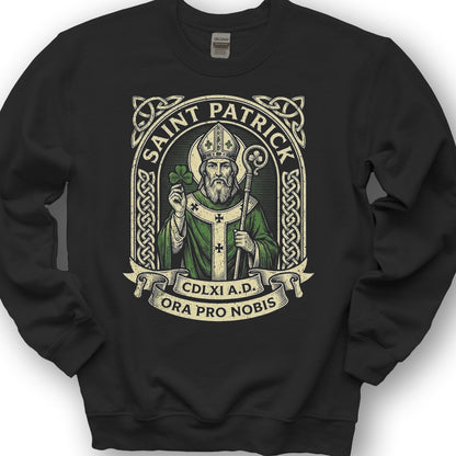 Saint Patrick Ora Pro Nobis Sweatshirt - Black