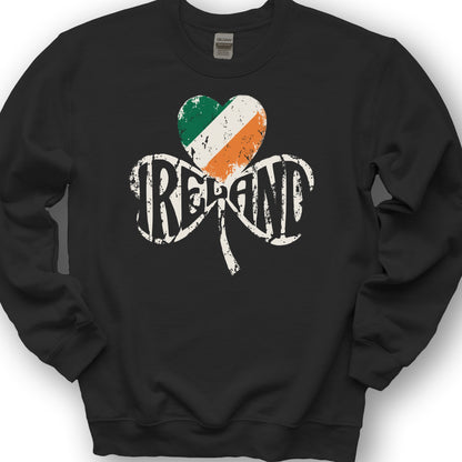 Ireland Shamrock Flag Sweatshirt - Black
