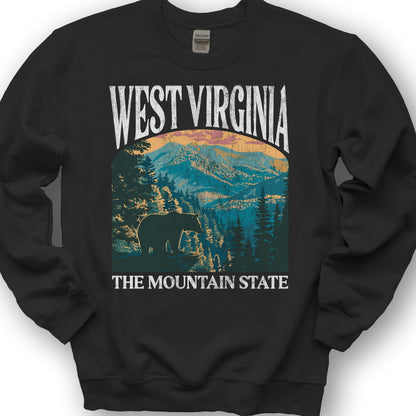 West Virginia Mountain State "Big and Bold" Sweatshirt - Black