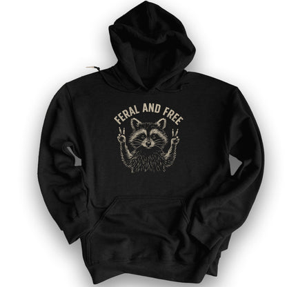 Feral and Free "Vintage Raccoon" Hoodie - Black