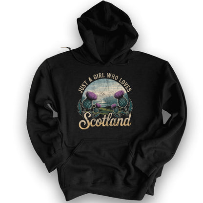Just a Girl Who Loves Scotland Hoodie - Black