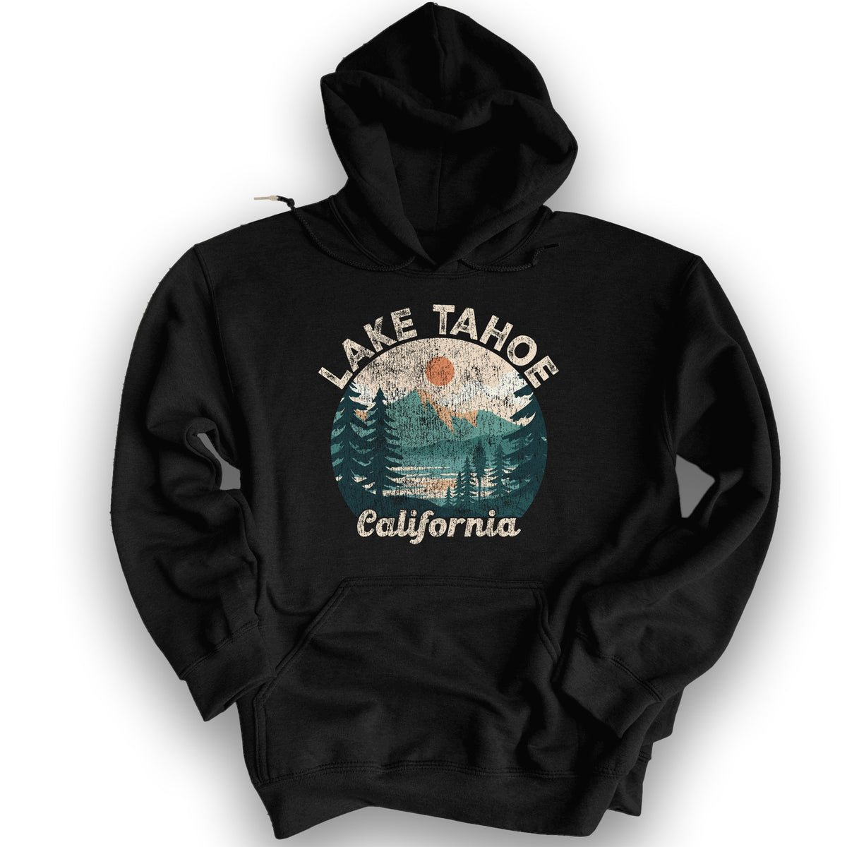 Lake Tahoe California Circle Hoodie - Black