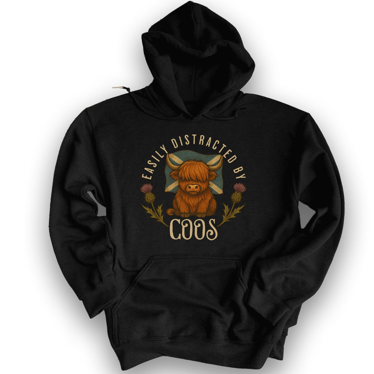 Easily Distracted By Coos Hoodie - Black