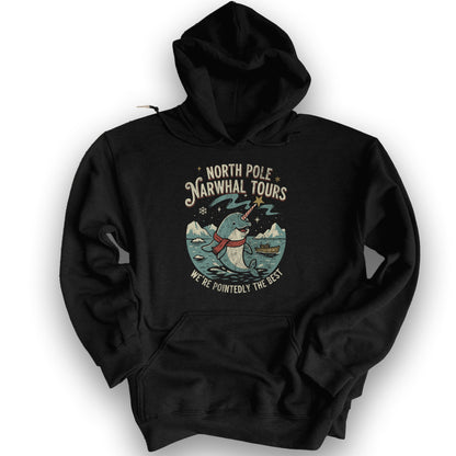 North Pole Narwhal Tours Hoodie - Black