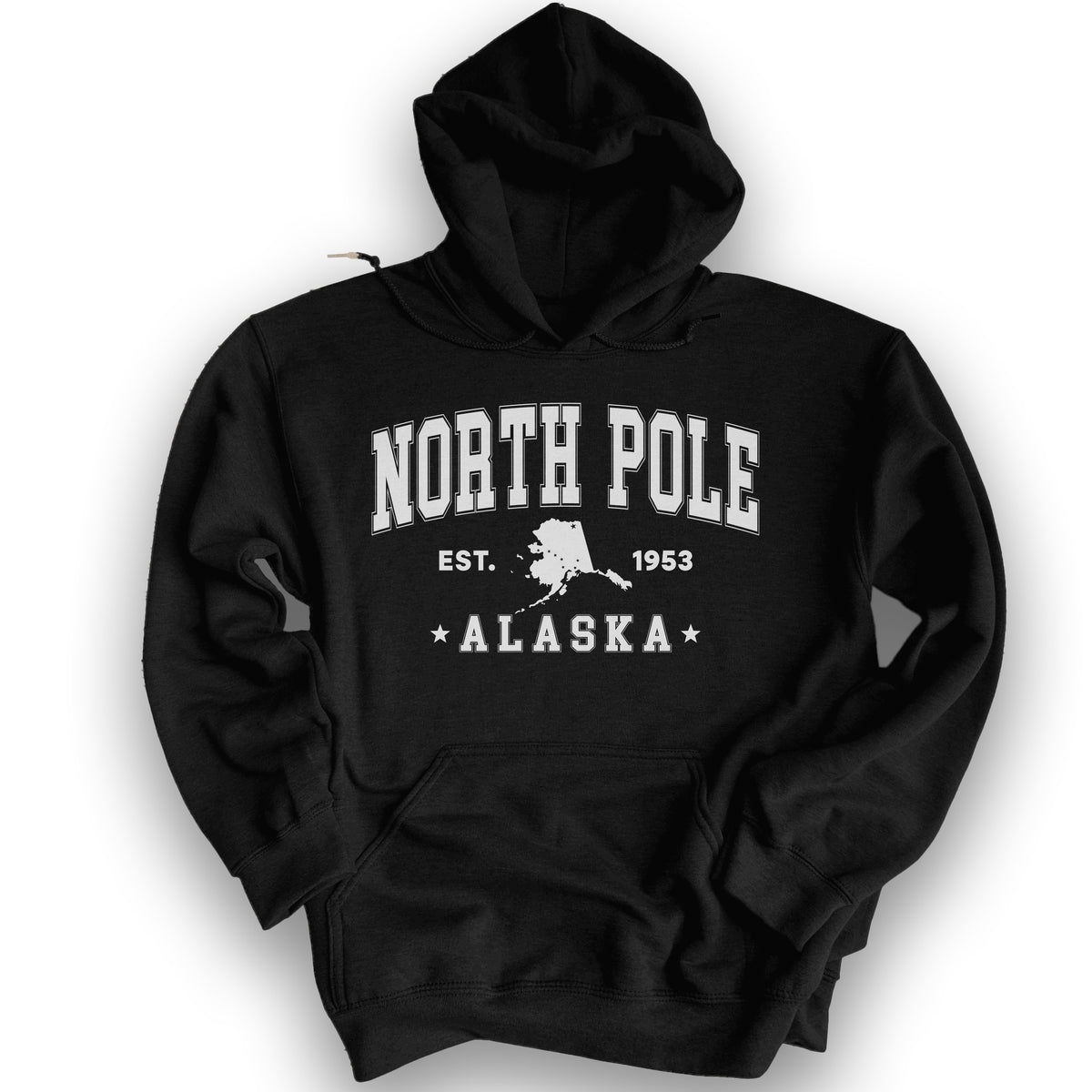 North Pole Alaska Varsity Hoodie - Black