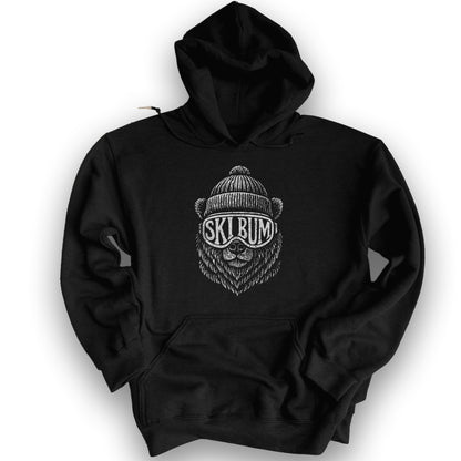 Ski Bum Bear Hoodie - Black