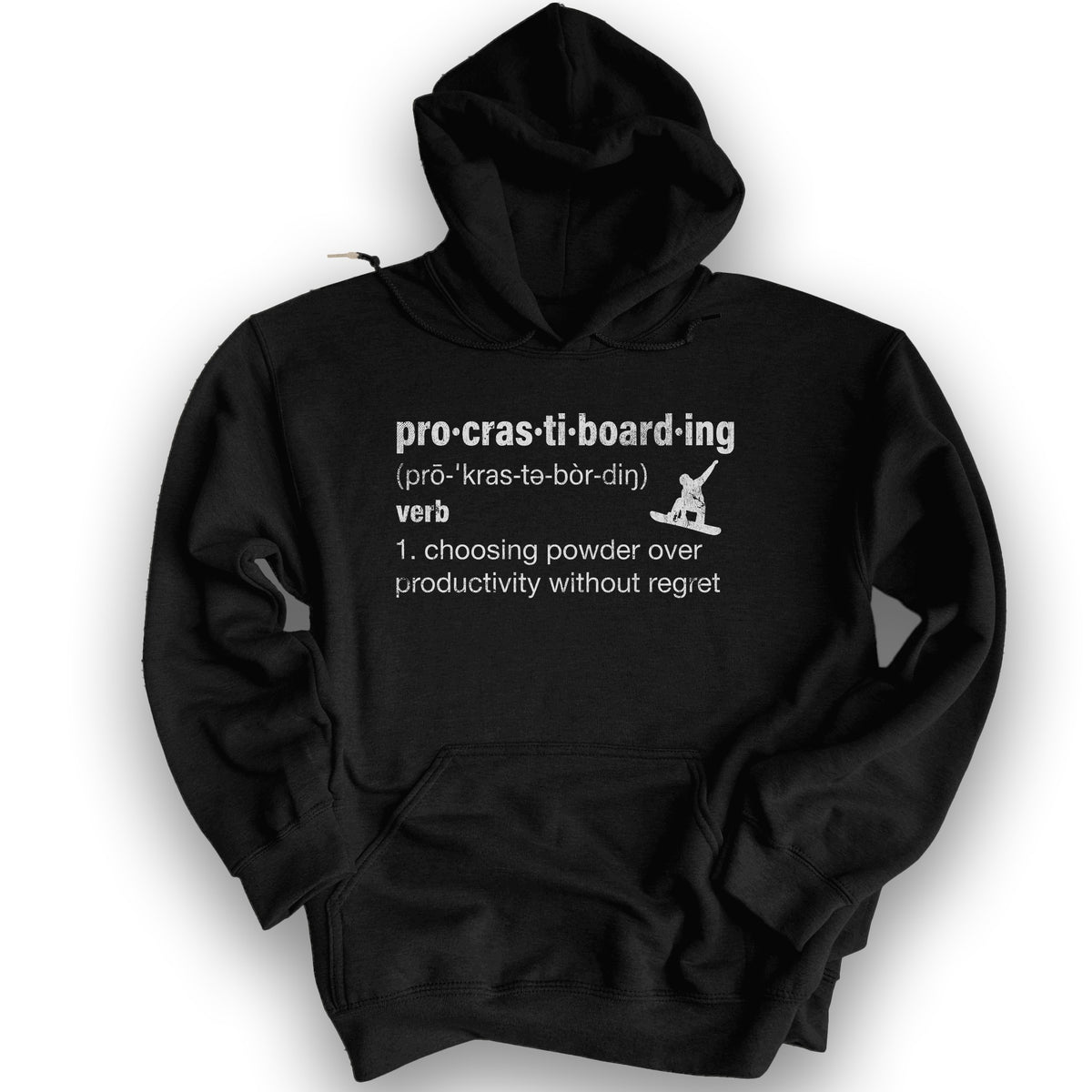 Procrastiboarding Snowboard Hoodie - Black