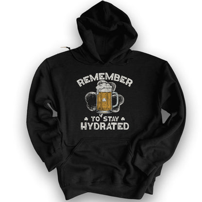 Stay Hydrated Irish Hoodie - Black