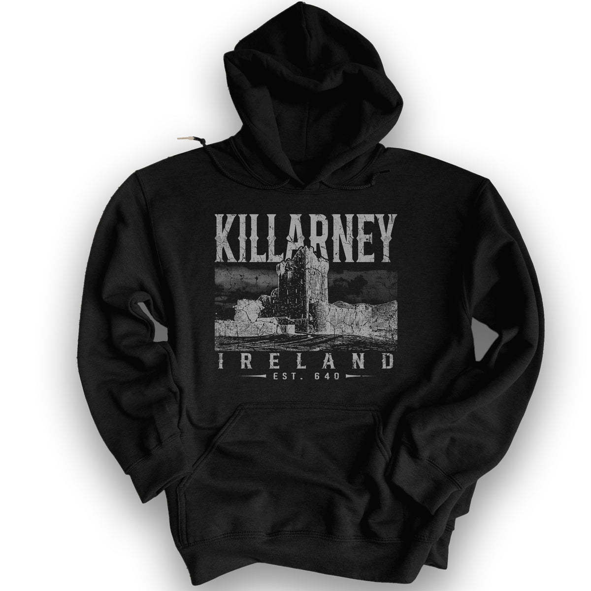 Killarney Ireland Vintage Print Hoodie - Black