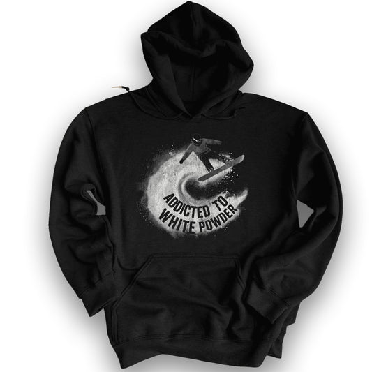 White Powder Snowboard Hoodie - Black