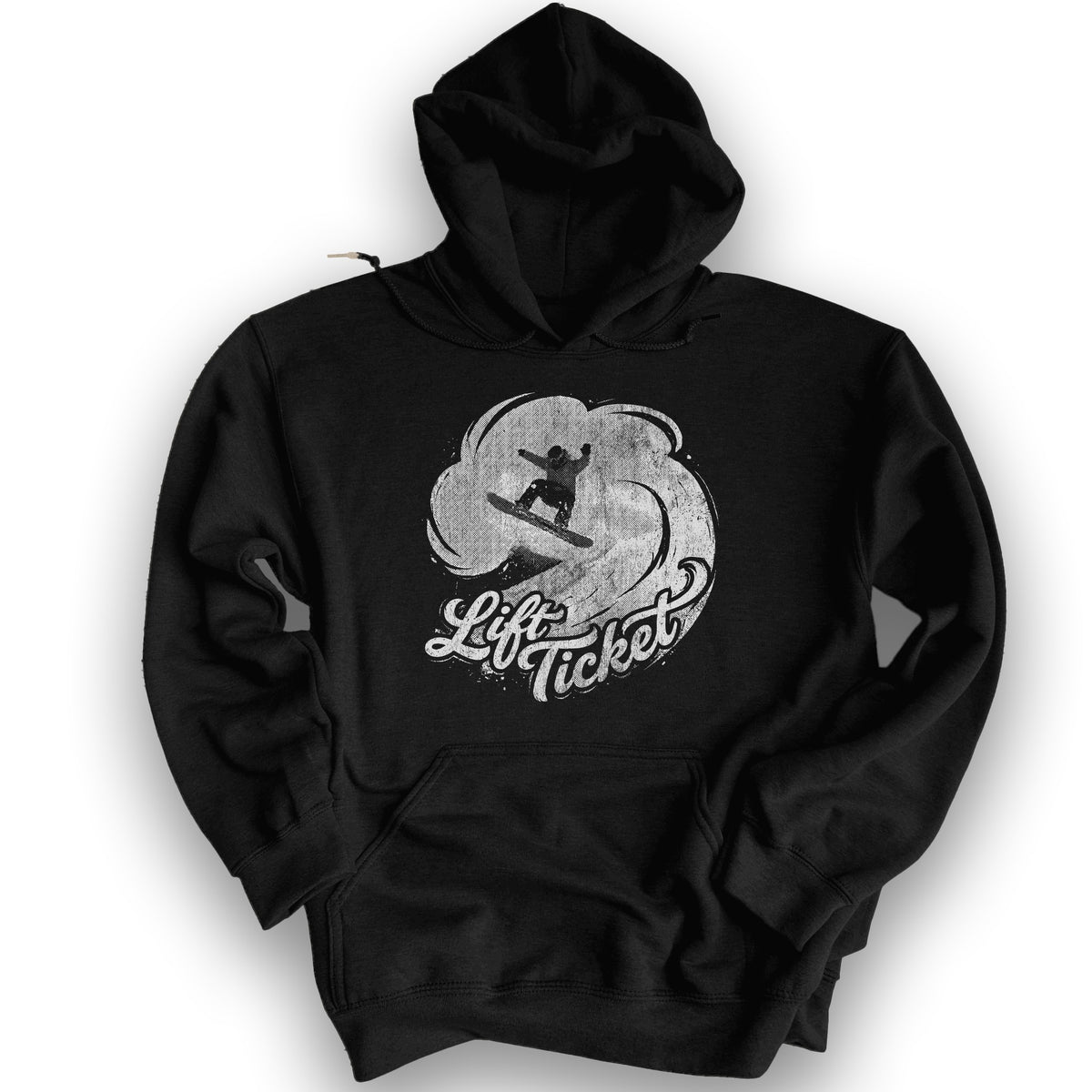 Lift Ticket Snowboard Hoodie - Black