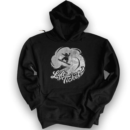 Lift Ticket Snowboard Hoodie - Black