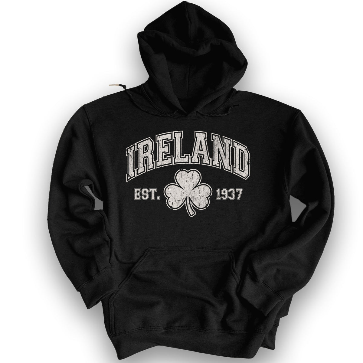 Ireland Vintage Varsity Hoodie - Black