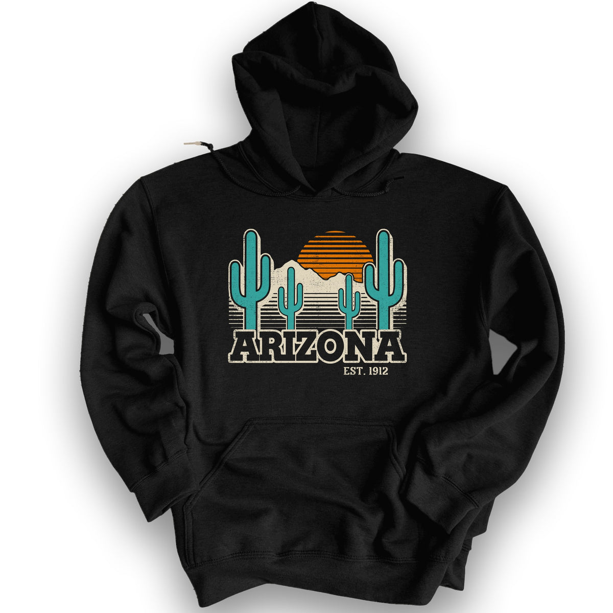 Arizona Retro Cactus Hoodie - Black