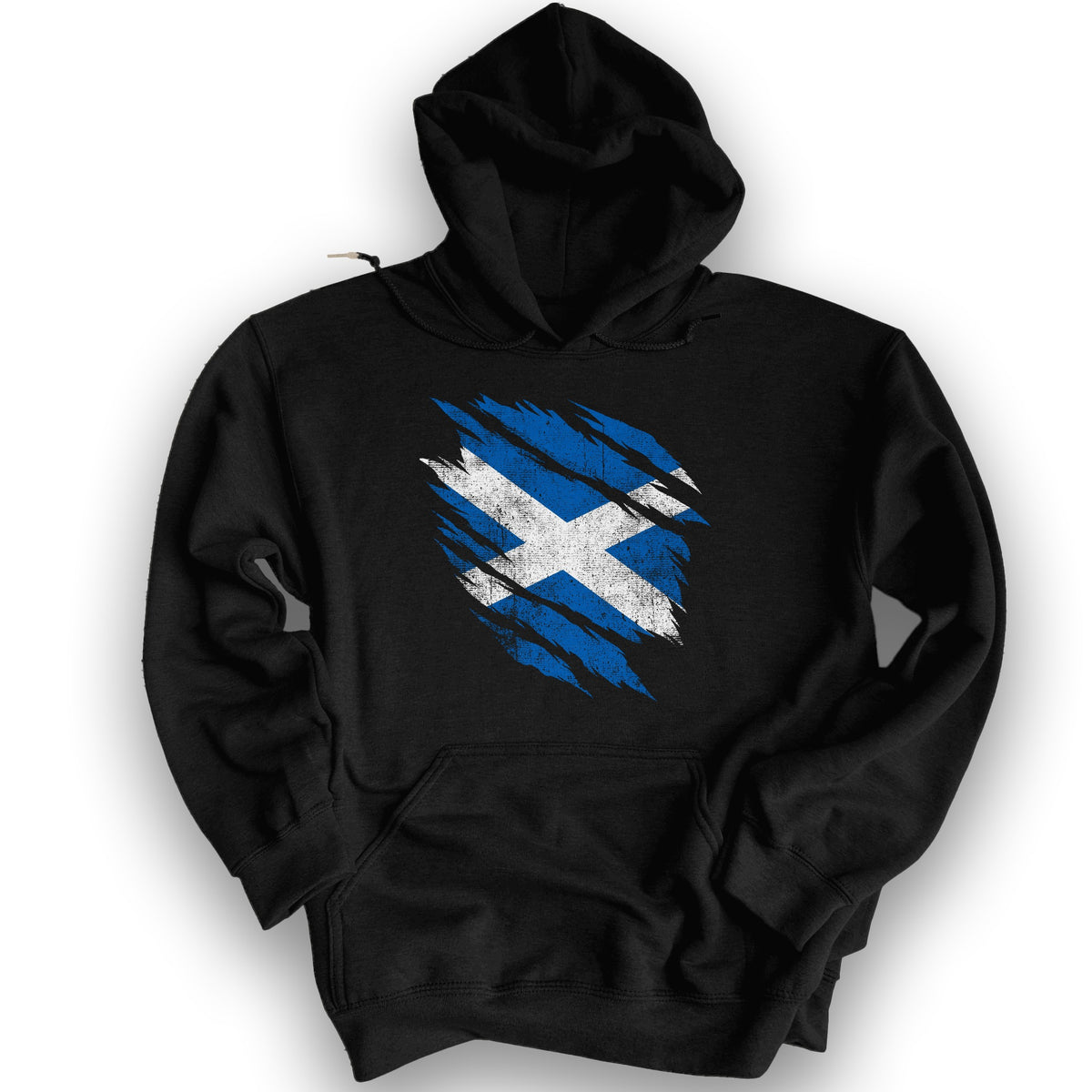 Scotland Weathered Flag Hoodie - Black