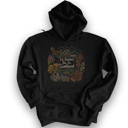 Rather Be In Scotland Hoodie - Black