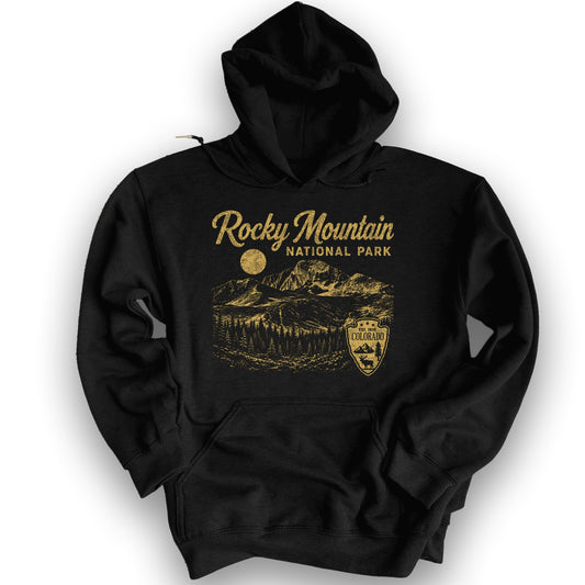 Rocky Mountain Vintage Sketch Hoodie - Black