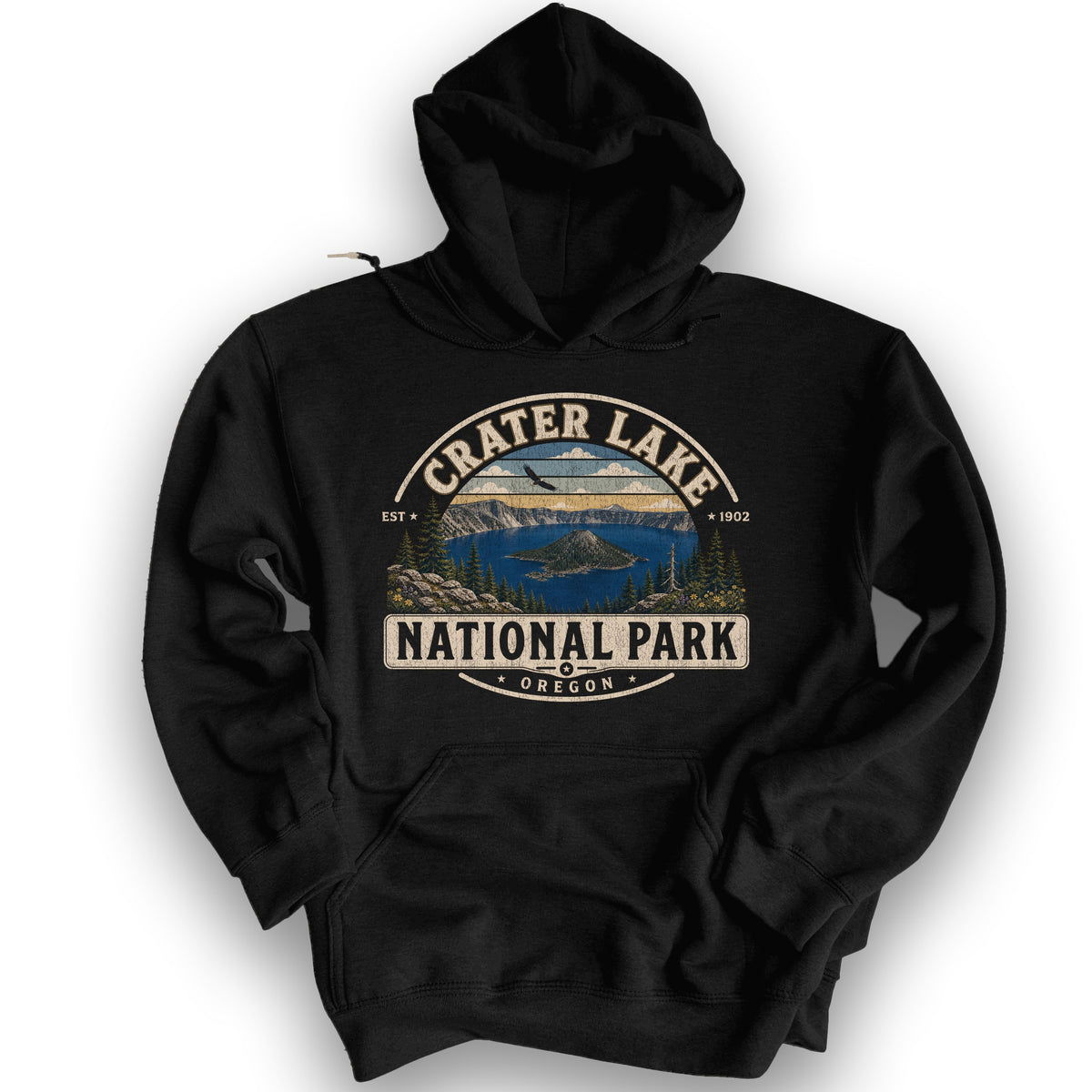 Crater Lake Medallion Hoodie - Black