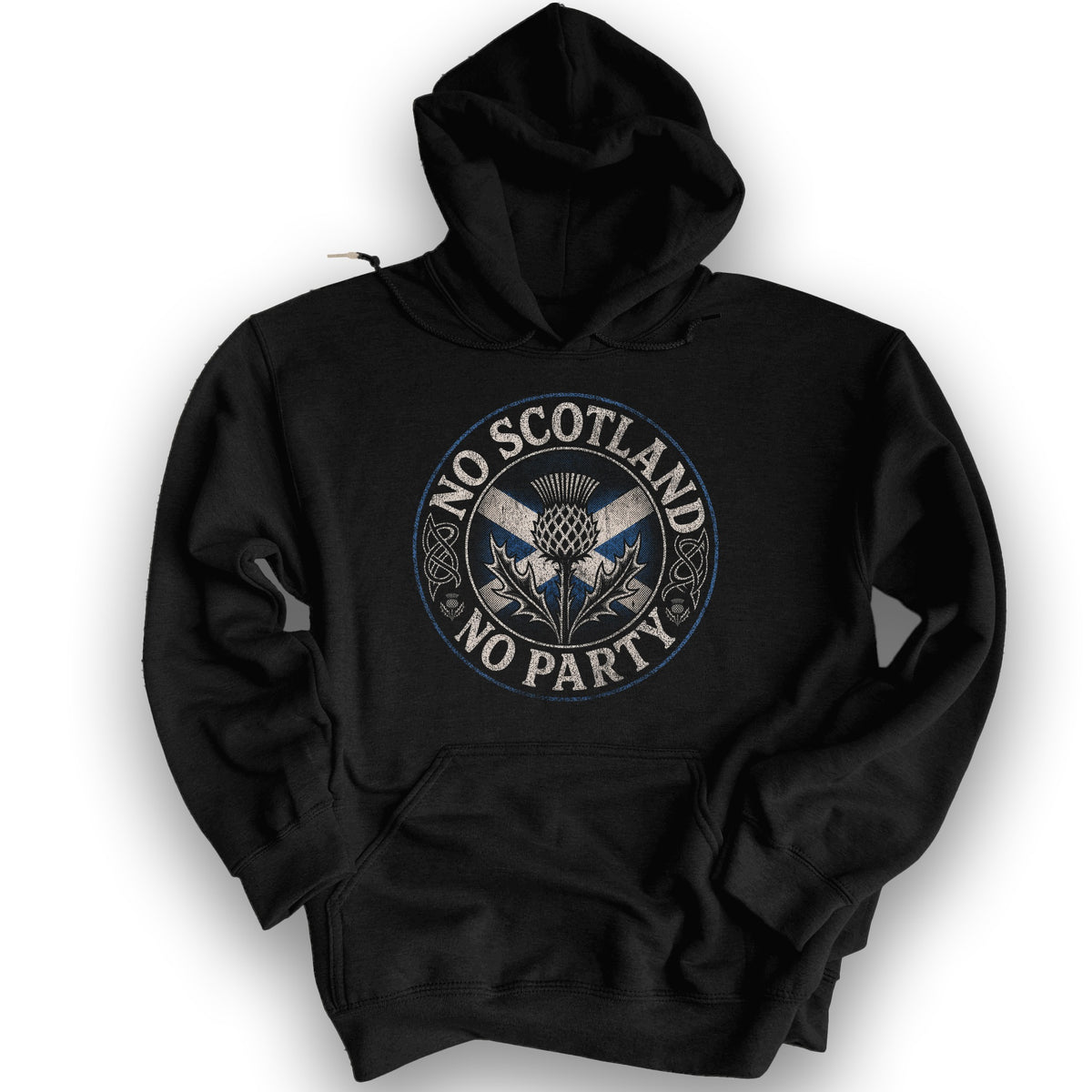 Scotland No Party Badge Hoodie - Black