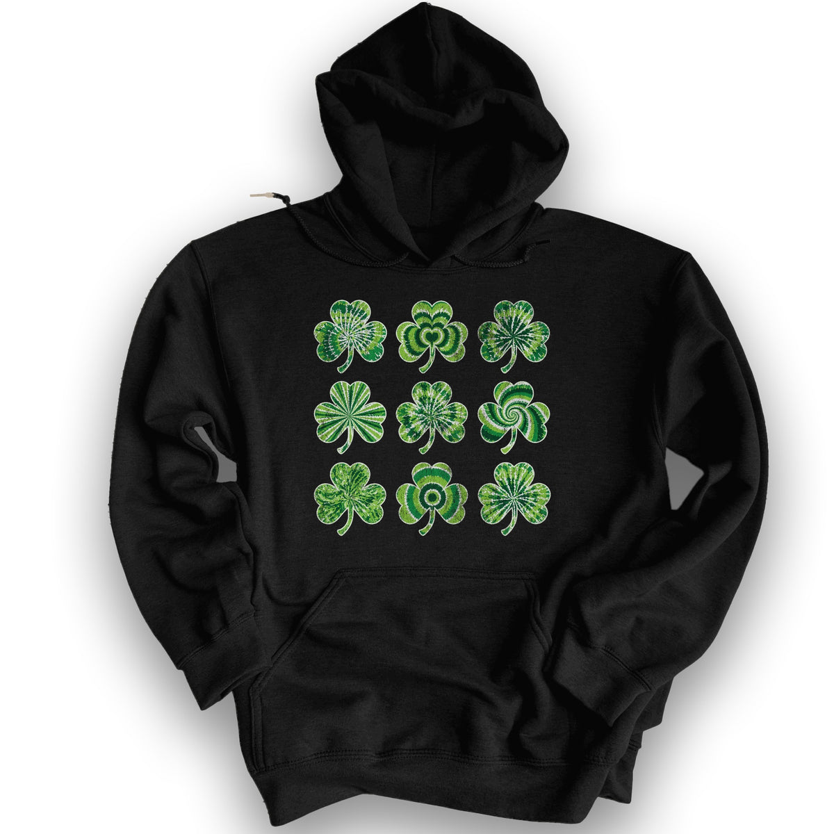 Tie-Dye Shamrocks Hoodie - Black