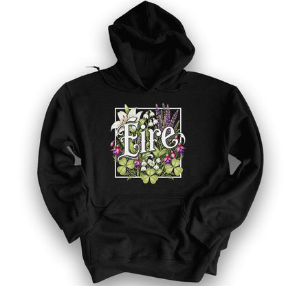 Eire Floral Hoodie - Black
