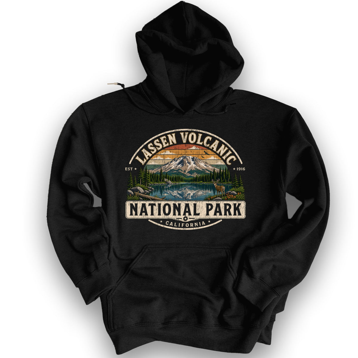 Lassen Volcanic Medallion Hoodie - Black