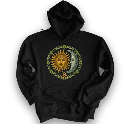 Celtic Lunar Ring Hoodie - Black