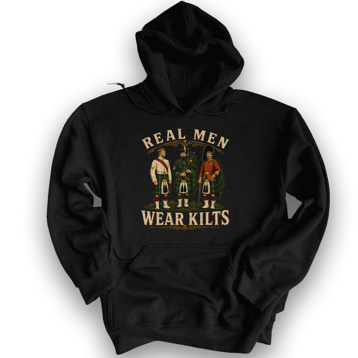 Real Men Wear Kilts Hoodie - Black