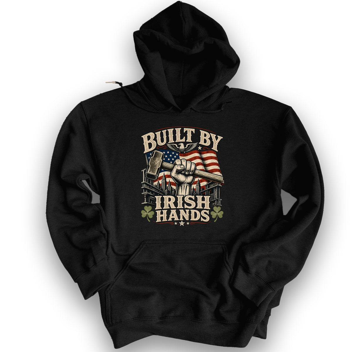 Bulit By Irish Hands Hoodie - Black