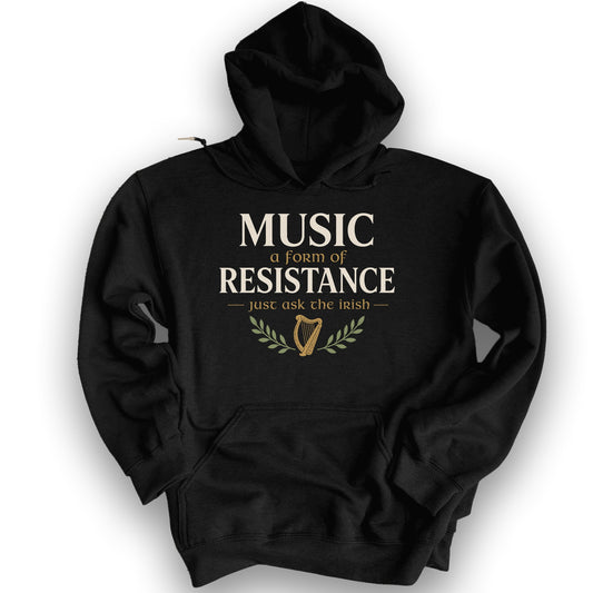 Music Resistance Irish Hoodie - Black