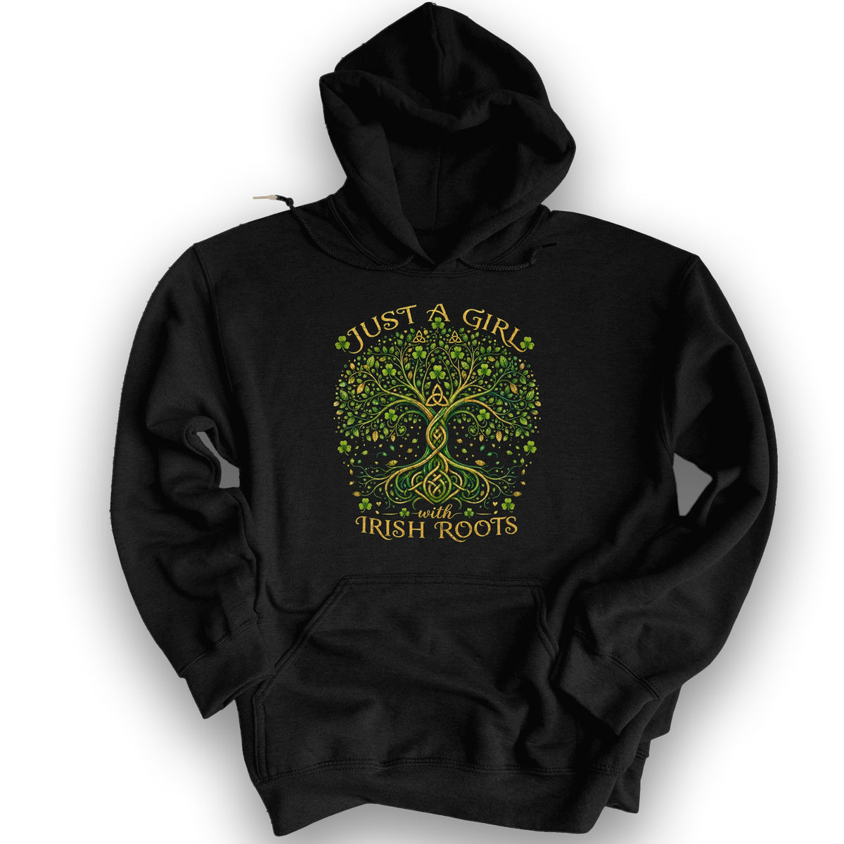 Irish Roots Girl Hoodie - Black