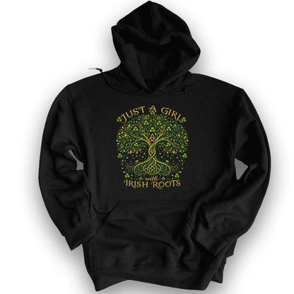 Irish Roots Girl Hoodie - Black
