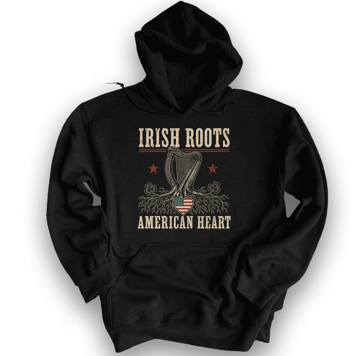 Irish Roots Harp Hoodie - Black